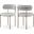 Beacon Vegan Leather and Boucle Fabric Dining Chair Set of 2 In Taupe/Brushed Brass