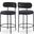 Beacon Vegan Leather Seat Stool Set of 2 In Black