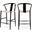 Beck Beige Hand Woven Rope Stool Set of 2 In Black