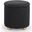 Becka Round Boucle Storage Ottoman In Black and Natural