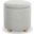 Becka Round Boucle Storage Ottoman In Grey and Natural