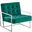Beethoven 31.5 Inch Velvet Accent Chair In Green And Silver Plated