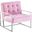 Beethoven 31.5 Inch Velvet Accent Chair In Pink And Silver Plated