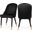Belle Velvet Dining Chair Set of 2 In Black
