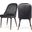 Belle Velvet Dining Chair Set of 2 In Grey