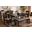 Bennett Modern and Contemporary Grey Fabric Upholstered and Dark Brown Finished Wood 6-Piece Dining Set