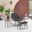 Benson 3-Piece Patio Rocking Chair with Ottoman and Table In Grey