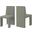 Benson Linen Textured Fabric Dining Chair Set of 2 In Green