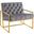Bequest Gray Gold Stainless Steel Performance Velvet Accent Chair