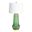Bernadette Ribbed Glass Table Lamp with Linen Tapered Drum Shade In Green