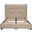 Beverly Queen Bed with Integrated Footboard Storage Unit and Accent Wings in Sand Fabric