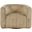 Biggs Corduroy Upholstered Curved Barrel Swivel Accent Chair In Sand and Tan