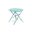 Bistro 30 Inch Round Folding Outdoor Table with Umbrella Hole In Teal