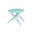 Bistro 36 Inch Round Folding Outdoor Table with Umbrella Hole In Teal