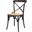 Bistro Cross Back Chair Set of 2 With Natural Brown Rattan Seat In Black