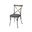 Bistro Metal Crossback Chair with Fabric Seat Cushion Set of 2 In Grey and Oak