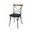 Bistro Metal Crossback Chair with Fabric Seat Cushion Set of 2 In Oak and Black