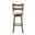 Blair 30 Inch Bar Height Rubberwood Swivel Barstool with Fabric Seat In Cream and Putty Brown