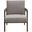 Blair Accent Chair in Grey Fabric with Curved Wood Leg Detail
