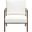 Blair Accent Chair In White Fabric With Curved Wood Leg Detail