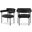 Blake Boucle Fabric Dining Chair Set of 2 In Black/Matte Black
