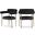Blake Vegan Leather/Boucle Fabric Dining Chair Set of 2 In Black