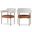 Blake Vegan Leather/Cream Boucle Fabric Dining Chair Set of 2 In Cognac