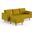 Bloomfield Performance Velvet Reversible Sectional In Gold