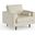 Bloomfield Upholstered Fabric Arm Chair In Walnut and Beige
