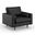 Bloomfield Upholstered Vegan Leather Arm Chair In Midnight