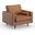 Bloomfield Upholstered Vegan Leather Arm Chair In Saddle