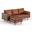 Bloomfield Vegan Leather Reversible Sectional In Saddle
