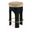 Bocceli Velvet Upholstered Counter Stool In Beige and Brushed Brass