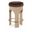 Bocceli Velvet Upholstered Counter Stool In Brown and Stained Natural