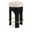 Bocceli Velvet Upholstered Counter Stool In Cream and Stained Black