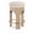 Bocceli Velvet Upholstered Counter Stool In Cream and Stained Natural
