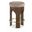 Bocceli Velvet Upholstered Counter Stool In Taupe and Stained Walnut
