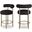 Bordeaux Boucle Fabric Stool Set of 2 In Black/Brushed Brass