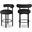 Bordeaux Boucle Fabric Stool Set of 2 In Black/Matte Black
