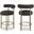 Bordeaux Boucle Fabric Stool Set of 2 In Brown
