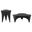 Bourges Aluminum Occasional Table Set In Black