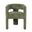 Bowen Three-Leg Upholstered Accent Dining Armchair with Corduroy Fabric In Forest