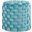 Braided Round 16 Inch Ottoman In Blue Velvet