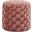 Braided Round 16 Inch Ottoman In Pink Velvet