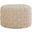 Braided Round 24 Inch Ottoman In Cream Velvet