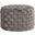 Braided Round 24 Inch Ottoman In Grey Velvet