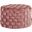 Braided Round 24 Inch Ottoman In Pink Velvet