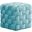 Braided Square 16 Inch Ottoman In Blue Velvet
