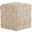 Braided Square 16 Inch Ottoman In Cream Velvet