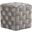 Braided Square 16 Inch Ottoman In Grey Velvet